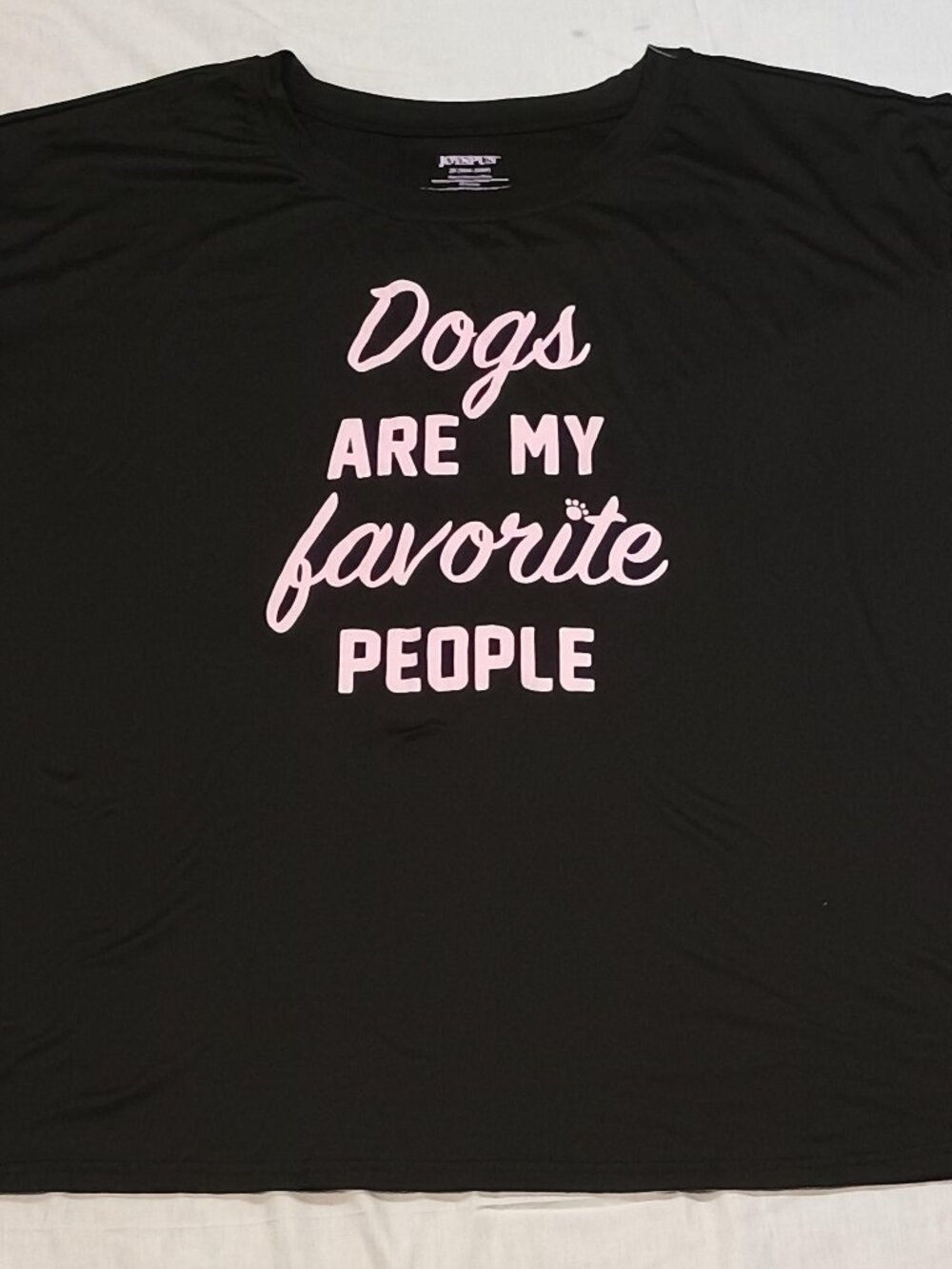Joyspun/Graphic Tee/Womens 2X/Black Dog Mom Pink Statement Dogs Favorite People